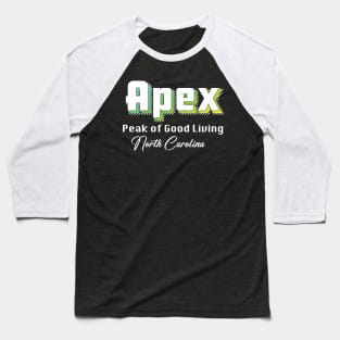 Apex North Carollina Yellow Text Baseball T-Shirt